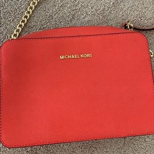 Michael kors coral shoulder bag